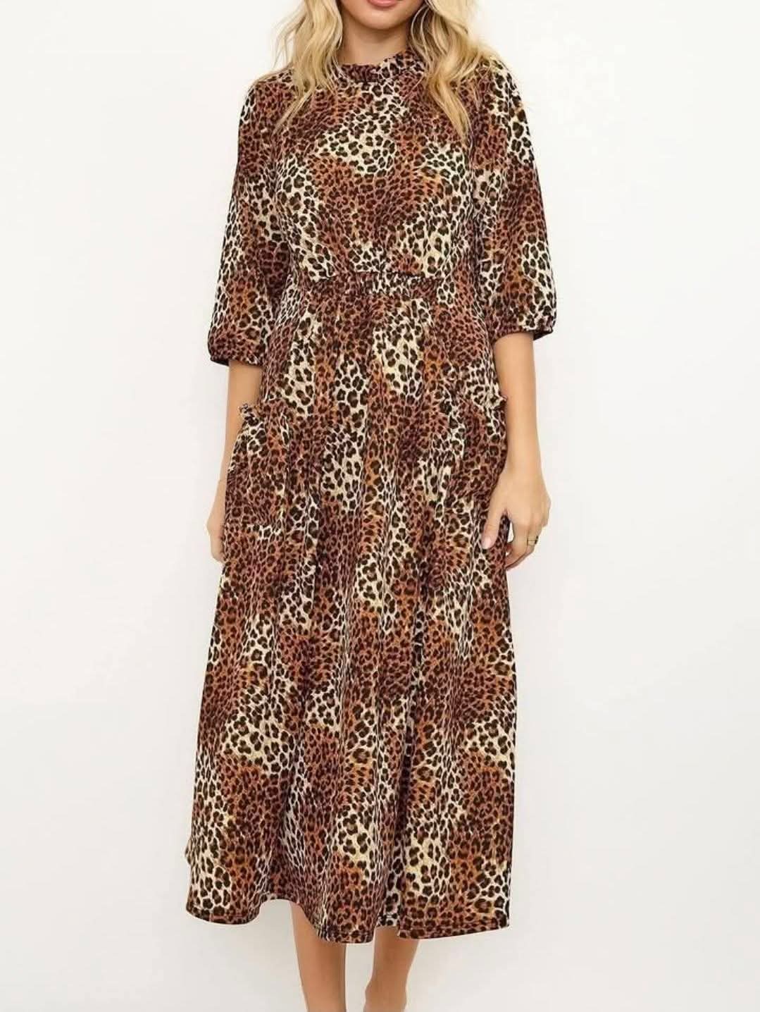 The Ramona Leopard Midi Dress