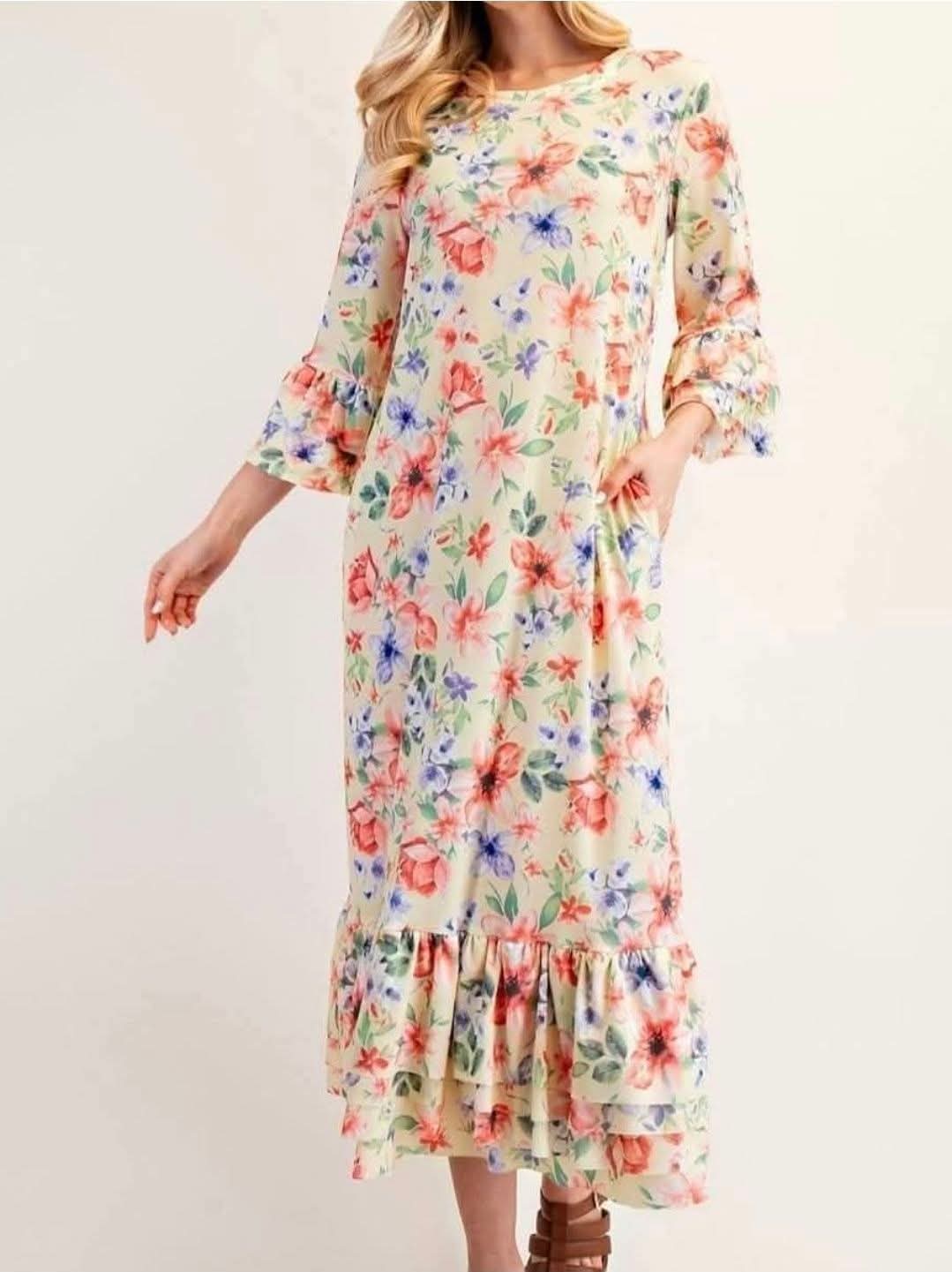 The Meadow Ruffle Maxi Dress