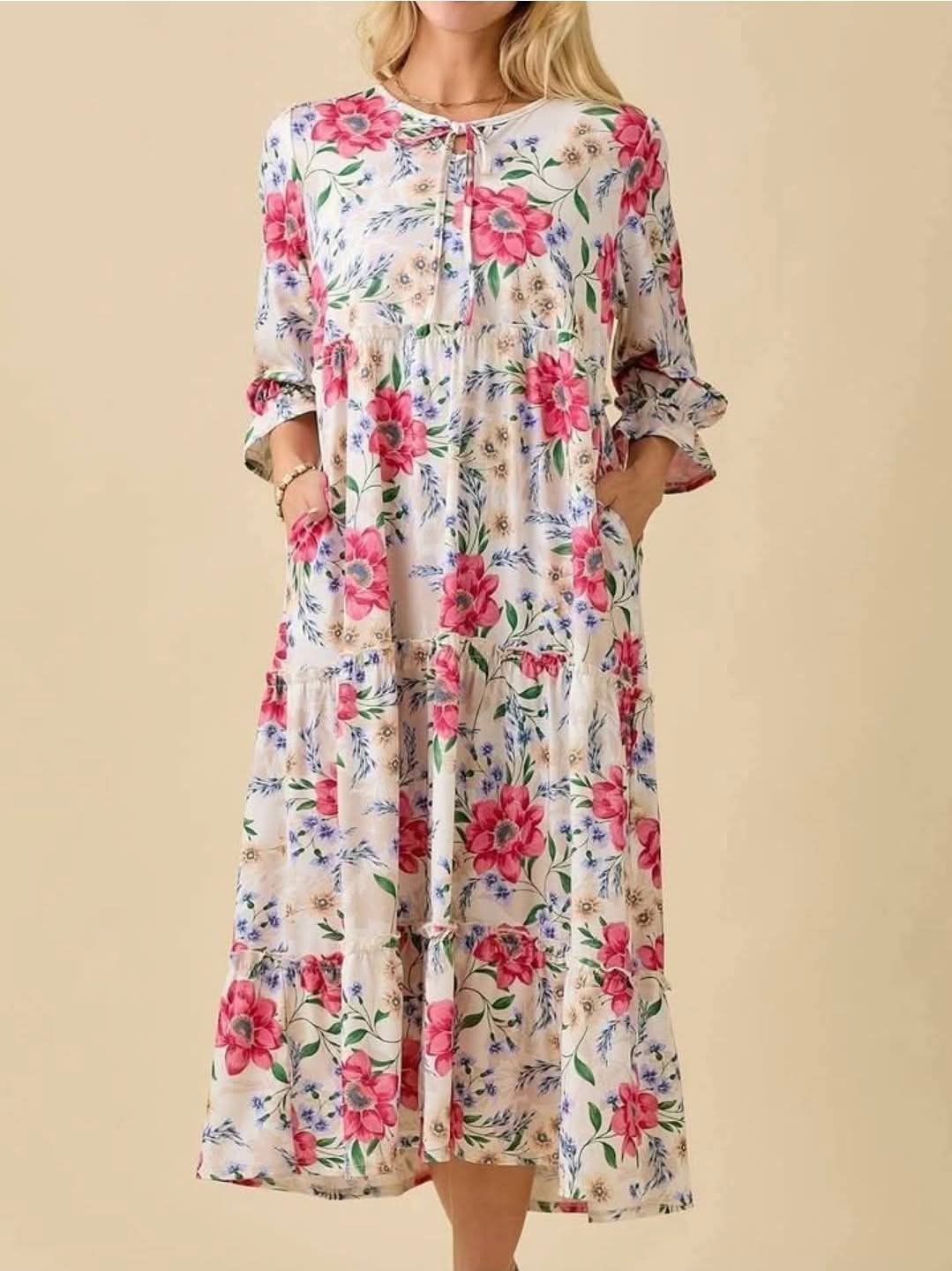 The Magnolia Tiered Floral Maxi
