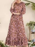 Blushing Cheetah Ruffle Dress