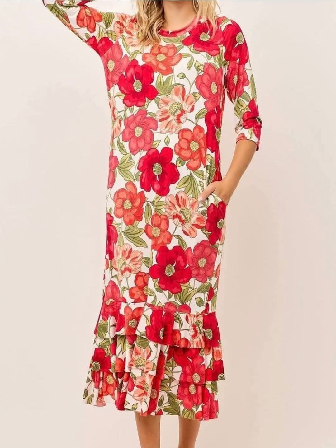 The Poppy Fields Ruffle Maxi
