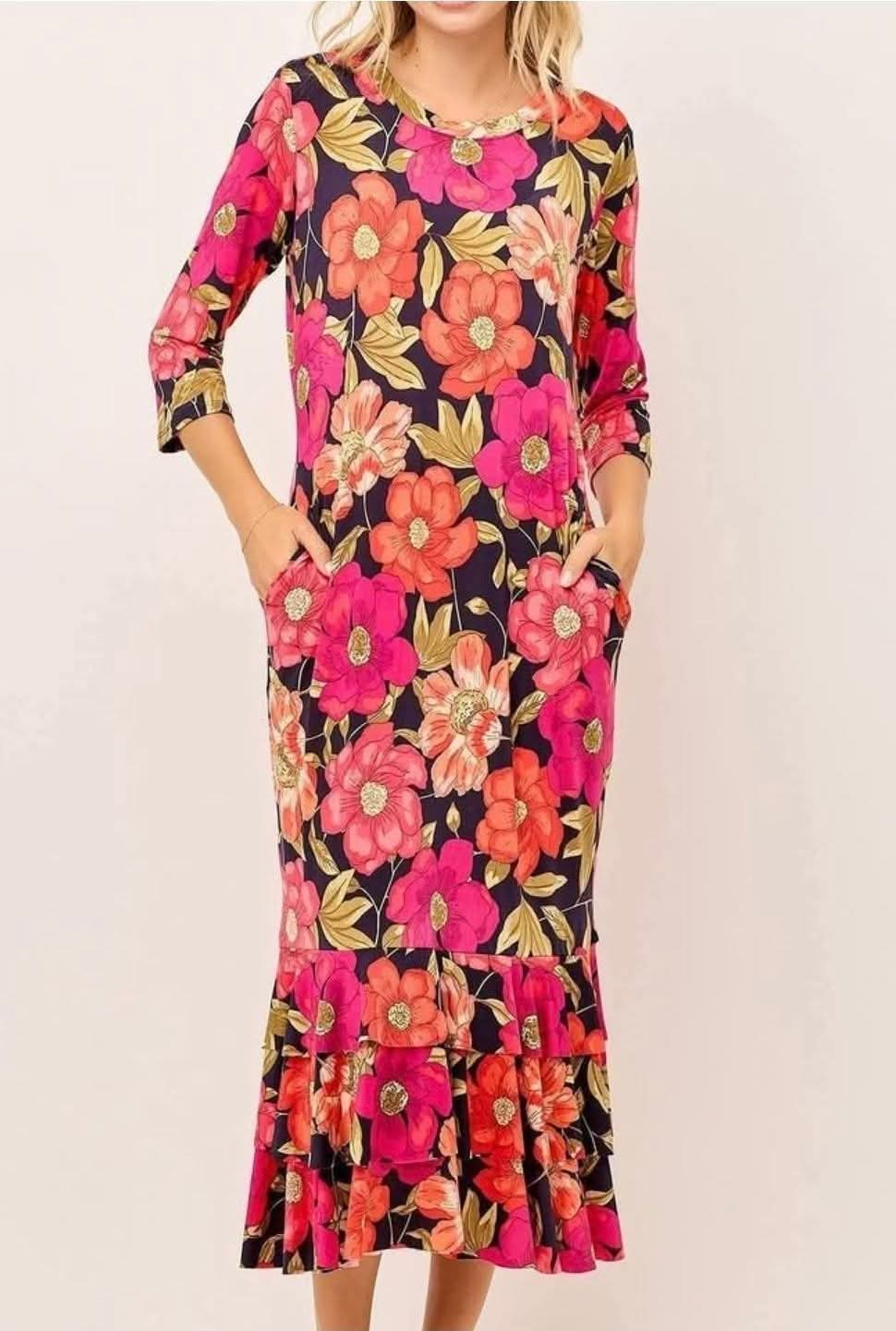 The Midnight Garden Ruffle Maxi