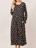 Midnight Brushstroke Tiered Maxi Dress