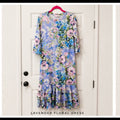 Lavender Floral Ruffle Dress