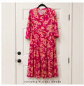 💕 Fuchsia Floral Tiered Dress
